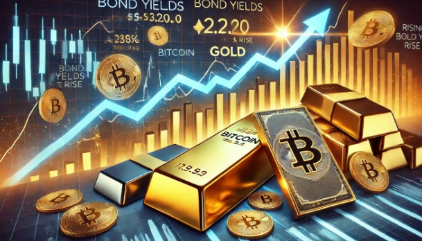 债券收益率上升对股票和比特币造成压力;黄金继续走高